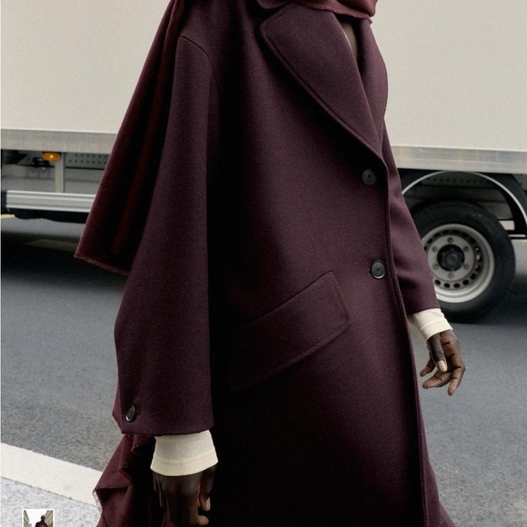 Zara Women's Deep Burgundy Trench Coat - Picture 11 of 12